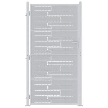 Gartentor 85 x 174 cm Edelstahl Silber Abschließbar