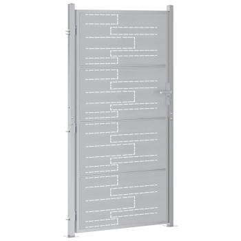 Gartentor 85 x 174 cm Edelstahl Silber Abschließbar