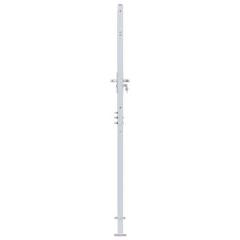 Gartentor mit Schloss Silber 96 x 200 cm Edelstahl
