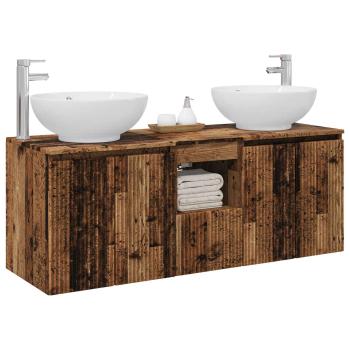 Badezimmerschrank-Set 3 stk. Altholz 49,5 x 44,5 x 65 cm