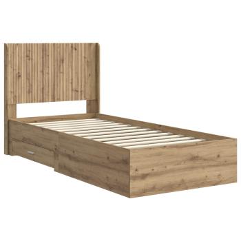 Bettgestell mit Stauraum und Kopfteil Artisan-Eiche