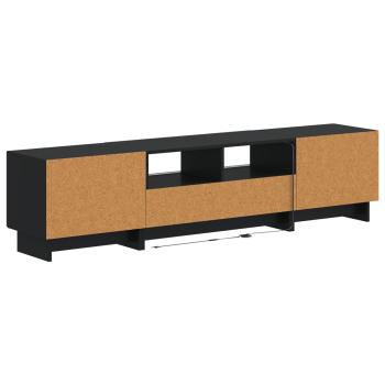 5-teiliges LED TV Schrank Schwarz Holzwerkstoff