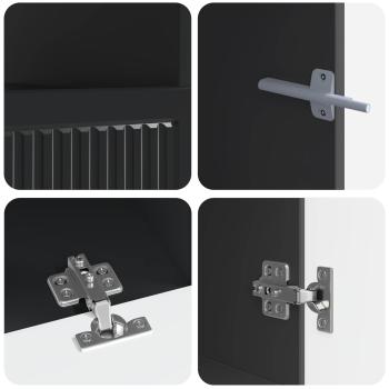 5-teiliges LED TV Schrank Schwarz Holzwerkstoff