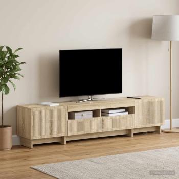 3-teiliges LED TV Regal EDE Sonoma-Eiche Holzwerkstoff
