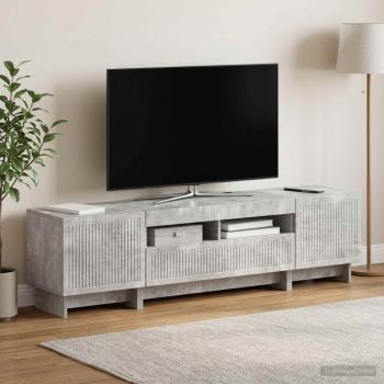 ARDEBO.de - 5-teiliges LED TV Schrank Betongrau Holzwerkstoff
