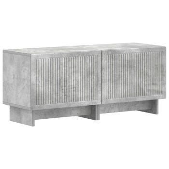 5-teiliges LED TV Schrank Betongrau Holzwerkstoff