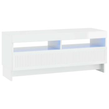 5-teiliges LED TV Schrank Hochglanz Weiß Holzwerkstoff