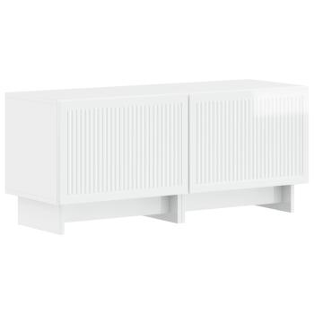 5-teiliges LED TV Schrank Hochglanz Weiß Holzwerkstoff