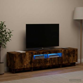 ARDEBO.de - 5-teiliges LED TV Schrank Raucheiche Holzwerkstoff