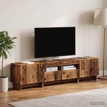 ARDEBO.de - 3-teiliges LED TV Regal EDE Altholz Holzwerkstoff