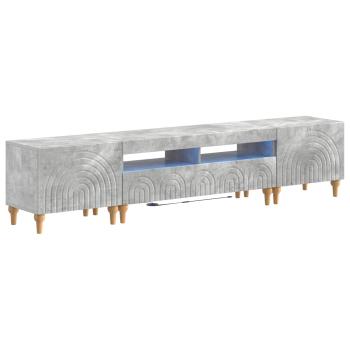 3-teiliges LED TV Regal Betongrau Holzwerkstoff