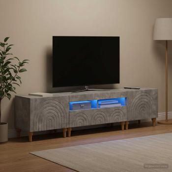 3-teiliges LED TV Regal Betongrau Holzwerkstoff