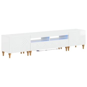 3-teiliges LED TV Regal Hochglanz Weiß Holzwerkstoff