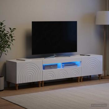3-teiliges LED TV Regal Hochglanz Weiß Holzwerkstoff
