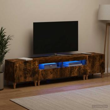 ARDEBO.de - 3-teiliges LED TV Regal Raucheiche Holzwerkstoff