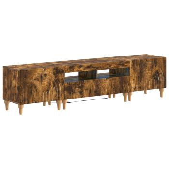 3-teiliges LED TV Regal Raucheiche Holzwerkstoff