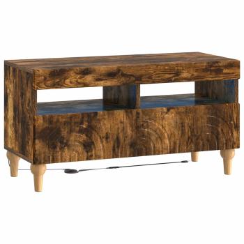3-teiliges LED TV Regal Raucheiche Holzwerkstoff