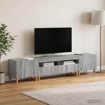 3-teiliges LED TV Regal Sonoma-Grau Holzwerkstoff