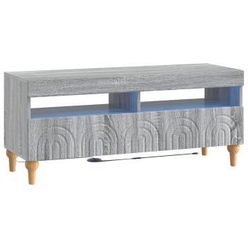 3-teiliges LED TV Regal Sonoma-Grau Holzwerkstoff