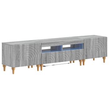 3-teiliges LED TV Regal Sonoma-Grau Holzwerkstoff