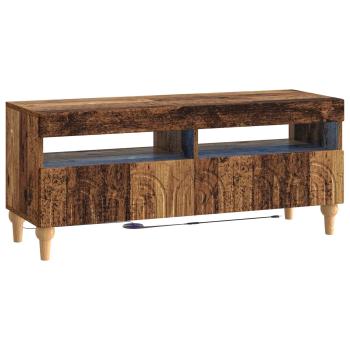 3-teiliges LED TV Regal Altholz Holzwerkstoff