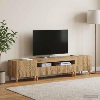 3-teiliges LED TV Regal Artisan-Eiche Holzwerkstoff