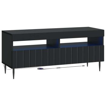 5-teiliges LED TV Schrank Schwarz Holzwerkstoff