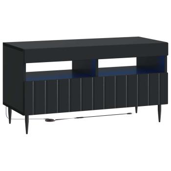 5-teiliges LED TV Schrank Schwarz Holzwerkstoff