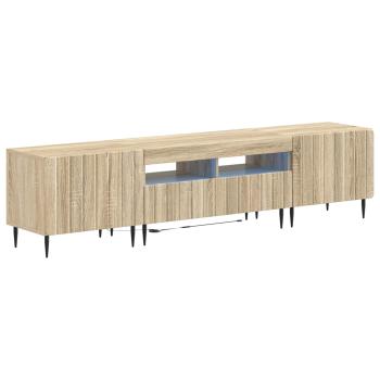 3-teiliges LED TV Regal ZWOLLE Sonoma-Eiche Holzwerkstoff