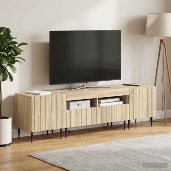 3-teiliges LED TV Regal ZWOLLE Sonoma-Eiche Holzwerkstoff