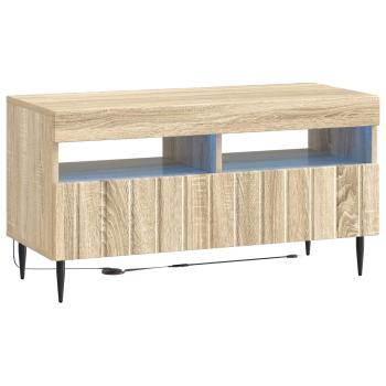 3-teiliges LED TV Regal ZWOLLE Sonoma-Eiche Holzwerkstoff