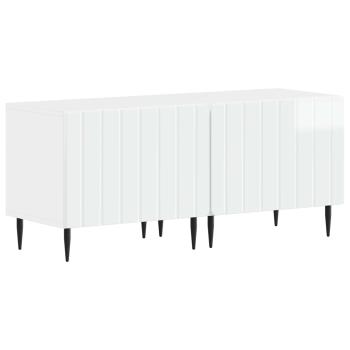 5-teiliges LED TV Schrank Hochglanz Weiß Holzwerkstoff