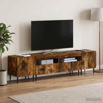 ARDEBO.de - 5-teiliges LED TV Schrank Raucheiche Holzwerkstoff