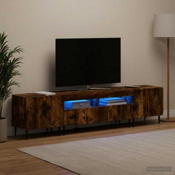 5-teiliges LED TV Schrank Raucheiche Holzwerkstoff