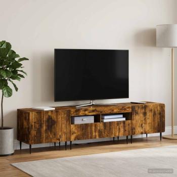 5-teiliges LED TV Schrank Raucheiche Holzwerkstoff