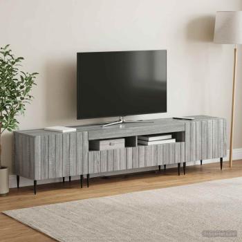 5-teiliges LED TV Schrank Sonoma-Grau Holzwerkstoff