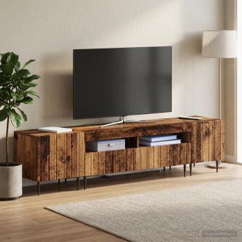 ARDEBO.de - 5-teiliges LED TV Schrank Altholz Holzwerkstoff