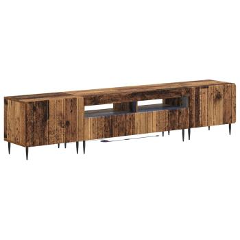 5-teiliges LED TV Schrank Altholz Holzwerkstoff