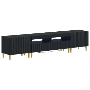 3-teiliges LED TV Regal ARNHEM 3 stk. Schwarz Holzwerkstoff