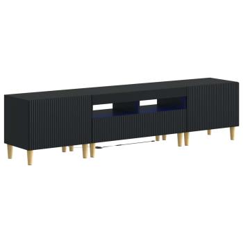 3-teiliges LED TV Regal ARNHEM 3 stk. Schwarz Holzwerkstoff