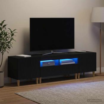 3-teiliges LED TV Regal ARNHEM 3 stk. Schwarz Holzwerkstoff