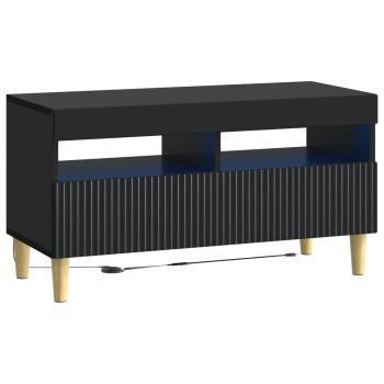 3-teiliges LED TV Regal ARNHEM 3 stk. Schwarz Holzwerkstoff