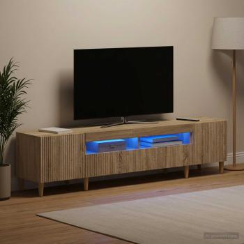 3-teiliges LED TV Regal ARNHEM 3 stk. Sonoma-Eiche