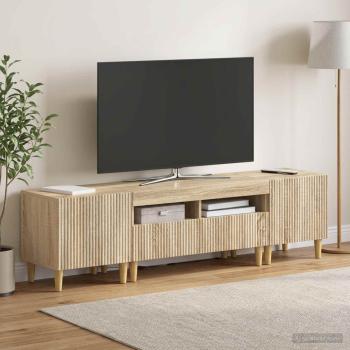 ARDEBO.de - 3-teiliges LED TV Regal ARNHEM 3 stk. Sonoma-Eiche