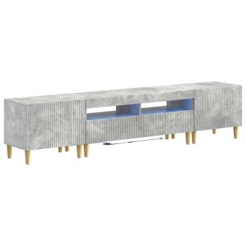 3-teiliges LED TV Regal ARNHEM 3 stk. Betongrau Holzwerkstoff