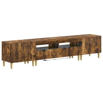 3-teiliges LED TV Regal ARNHEM 3 stk. Raucheiche Holzwerkstoff