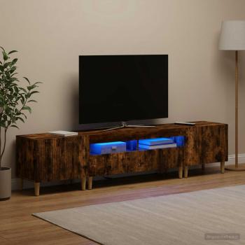 3-teiliges LED TV Regal ARNHEM 3 stk. Raucheiche Holzwerkstoff