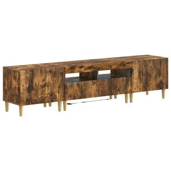 3-teiliges LED TV Regal ARNHEM 3 stk. Raucheiche Holzwerkstoff