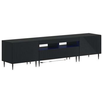 3-teiliges LED TV Regal Schwarz Holzwerkstoff