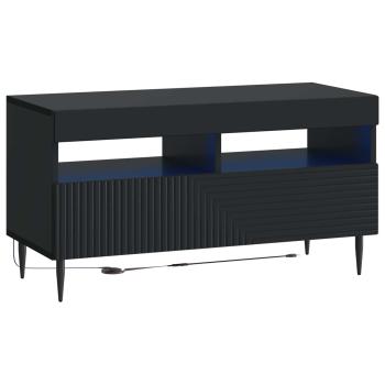 3-teiliges LED TV Regal Schwarz Holzwerkstoff